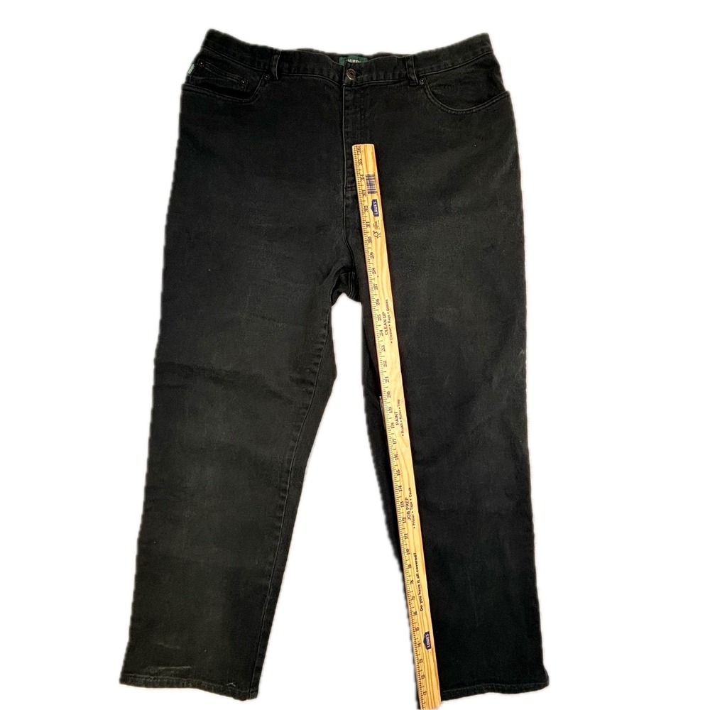 Lauren Ralph Lauren Womens 20W Faded Black Straight Leg High Rise Jeans Pants - Picture 3 of 7